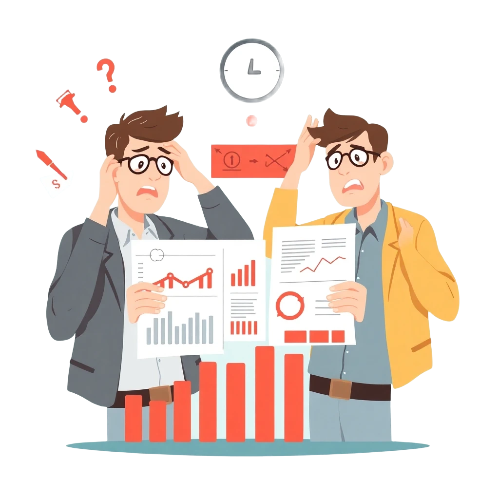 illustration of stressed engineering students struggling with job search, showing statistics and unemployment charts, professional flat design with red warning elements